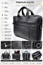 Black Leather Crossbody Laptop & Briefcase Bag 6083 - 2
