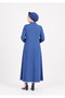 Women's Plus Size Shirt Collar Buttoned Oversize Loose Cut Summer Cotton Viscose Long Dress - 4