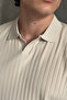 Men's Oversize Ribbed Polo Collar Slim Knitwear T-Shirt - 5