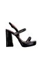 Platform Sole Thick High Heel Patent Leather Stone Evening Dress Shoes - 3