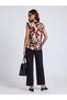 Women's Burgundy Patterned Sleeveless Blouse – Tempo Fit |   Light Fluid Weaving |   Four Seasons - 2