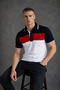 100% Cotton Men's Polo Collar T-shirt, Colorful Striped Short Sleeve Split Model - 3