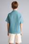 100% Cotton Oversize Wide Fit Polo Collar Muslin Short Sleeve Shirt for Boys W3239A625Hs - 5