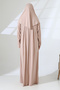One Piece Practical Prayer Dress with Headscarf and Robe 8015 Beige - 8