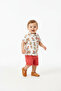 Baby Boy Patterned Polo Collar T-Shirt and Shorts Set (6-24 Months) - 9