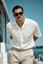 Men's Casual Oversized White Linen Stylish Shirt - 2