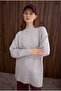 Turtleneck Basic Sweater Light Gray - 3