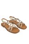 Beige-Snake Motif Women's Genuine Leather Sandals 1511047 Z16213 - 3
