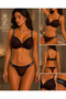 Heart Patterned Push-Up Bra and Panties Set - 2