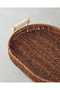 Boho Plastic Rattan Tray 26X26X3 cm Brown - 3