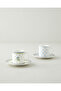 Talavera Glow Bone Porcelain 4 Piece Coffee Cup Set for 2 People 90 ml Blue-Green - 2