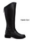Women's Black Double Zippered Rubber Sole Genuine Leather Boots