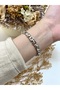 Round Stone Heart Cord Silver White Dial Women Wrist Watch - 3