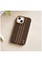 Apple iPhone 13 Compatible Case Goldrix Carbon Fiber M-Safe Case Brown - 4
