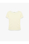 Slim Fit Crew Neck Short Sleeve Layered Lace Detailed T-Shirt - 4