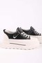 Women's Genuine Leather Padded Sole Hidden Heel Sneaker Black