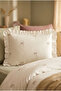 Aurelia 100% Cotton Ruffled, Bow Pattern Embroidered 6 Piece Premium Double Duvet Cover Set - 5