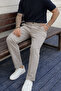 Men's High Waist Regular Fit Stone Fabric Trousers - 5