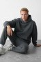Men's Cotton Relaxed Fit Kangaroo Pocket Hooded Tracksuit Set - Hiking - 2