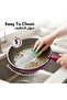 6-Piece Ceramic Cookware Set with Detachable Handle, PFAS-Free Healthy Cooking Set - Purple - 6