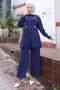 Sparkling Stone Detailed Suit Indigo 19264