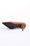 Lina Tan Color Suede and Leather Combination Heeled Women's Shoes - 9