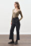 Flare Cut Pants Black