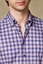 Luca Flanel Lyocell Comfort Fit Navy Blue Button down Collar Men's Plaid Shirt - 3