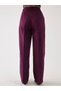 Suede Burgundy Wide Leg Trousers - 4