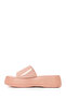 Women's Beige Thick Soled Jelly Slippers 26Sfe4978Pv - 3