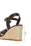 Women's Brown Ankle Buckle Wedge Heeled Leather Espadrille Sandals 26Sfd151918 - 5