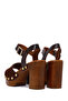 Women's Brown Ankle Buckle Platform High Thick Heeled Suede Leather Sandals 26Sfd152810 - 7