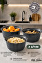 3-Piece Economical Linea Round Bowl Set Anthracite (3 X 3 Liters)