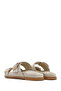 Women's Beige Buckle Suede Leather Slippers 26Sfd200610 - 7