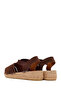 Women's Brown Suede Leather Espadrille Sandals 26Sfd205510 - 6