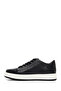 Men's Black Lace-Up Thick-Soled Sports Shoes, Leather Sneaker 26Sfd610618 - 3