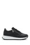 Women's Beige Lace-Up Side Zipper Sports Shoes, Leather Sneaker 26Pfd370218