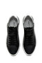 Women's Black Lace-Up Thick-Soled Sports Shoes, Leather Sneaker 26Pfd290418 - 4