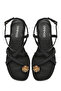 Women's Black Buckle Flip Flops Sandals 25Sfd442218 - 7