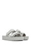 Women's Gray Banded Thick Soled Jelly Slippers 25Sfe4751Pv - 3