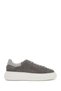 Men's Gray Lace-Up Thick Sole Sports Shoes, Suede Genuine Leather Sneaker 25Sfd612910