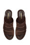 Women's Brown Thick Heeled Suede Leather Slippers 26Sfd240210 - 5
