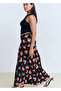 Floral Patterned Skirt with Lace Details - 8