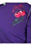 Girl's 100% Cotton Purple Color Cherry Patterned Long Sleeve Winter Tracksuit Set - 3