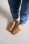 Pimela Camel Suede Women's Slippers with Gold Accessories and Belt Buckle Detail - 5
