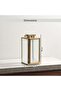 Brian Metal And Ribbed Glass Lantern 15x14x30cm - Gold - 7