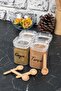 Set of 4 200 ml Vacuum Leakproof Bamboo Spoon Transparent Label Acrylic Spice Rack Storage Container - 5