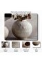 Jonie Stoneware Vase With Gold Finish 35.7x35.7x33.7cm - Beige - 6