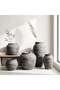 Rooney Cement Ribbed Textured Crea Vase 32x32x28cm - Grey - 3