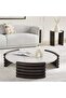 Rosetta End Table Marble - Beige & Brown - 5